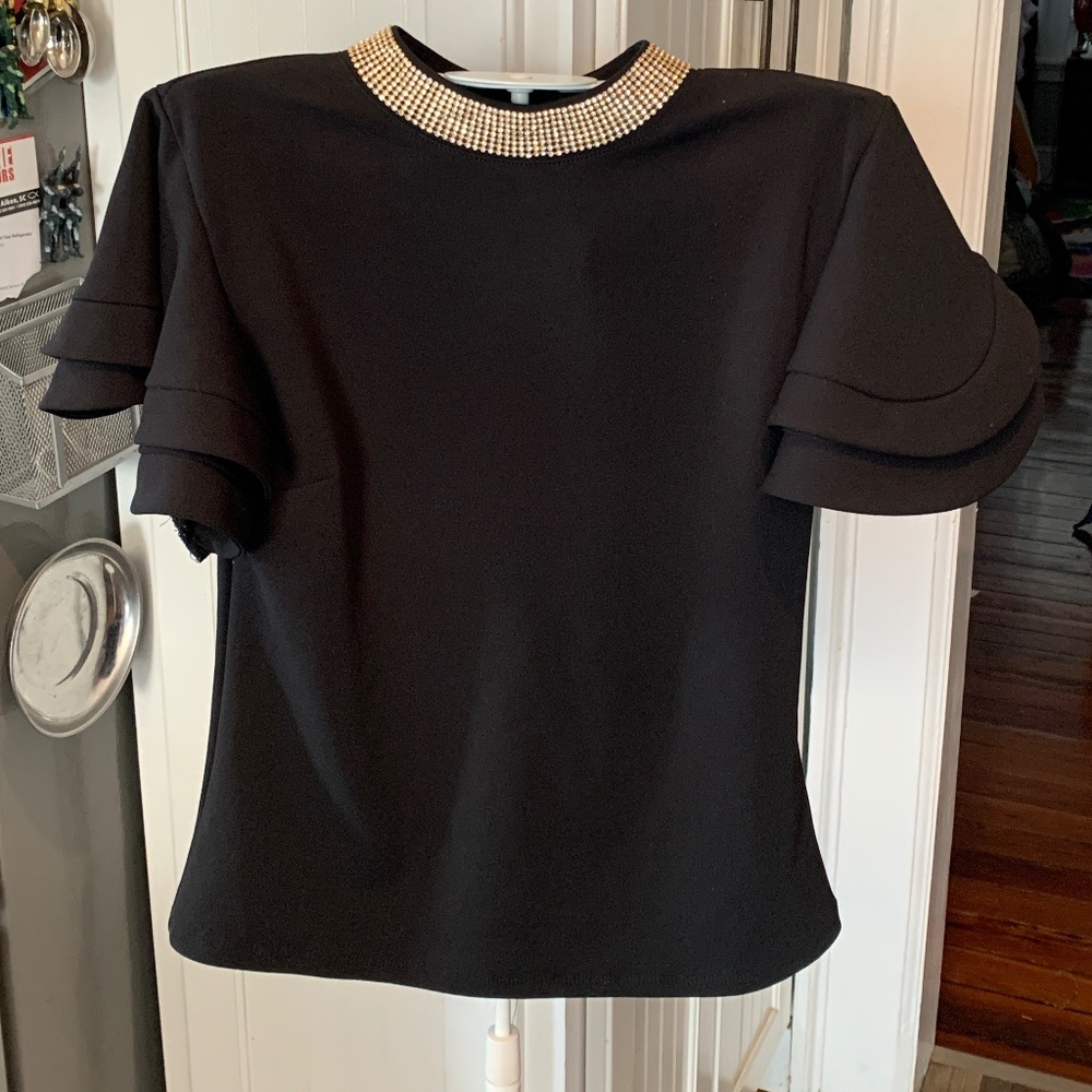 After 6 Rhinestone neck  top. I wore it‎ once last year for the holidays